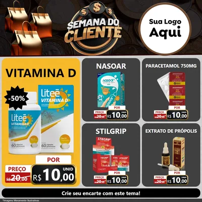 Modelo de Rede Social para Feed Facebook com o tema Semana do Cliente para Farmácia