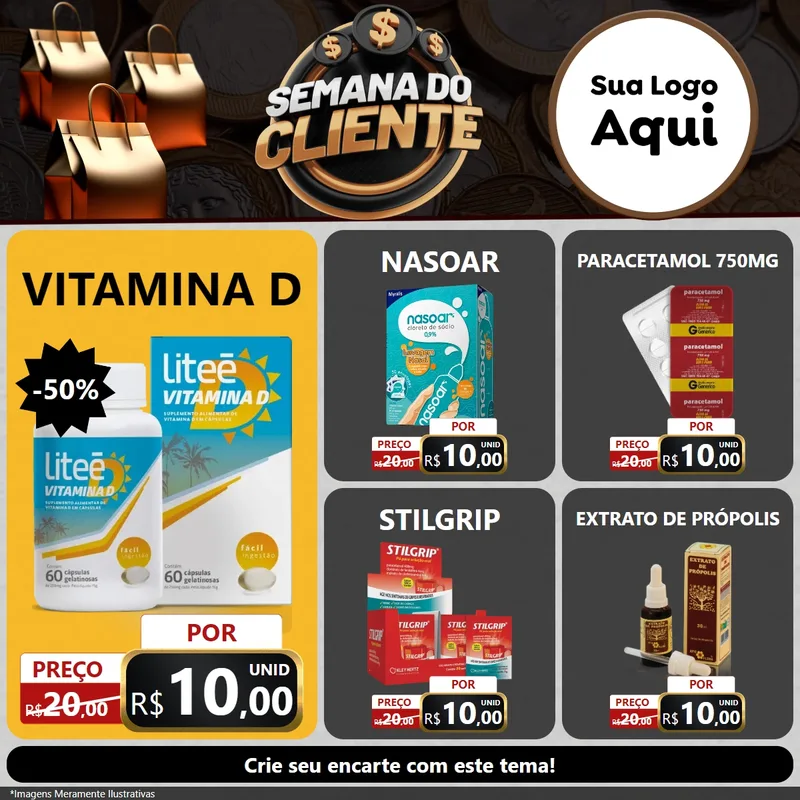 Modelo de Rede Social para Feed Facebook com o tema Semana do Cliente para Farmácia