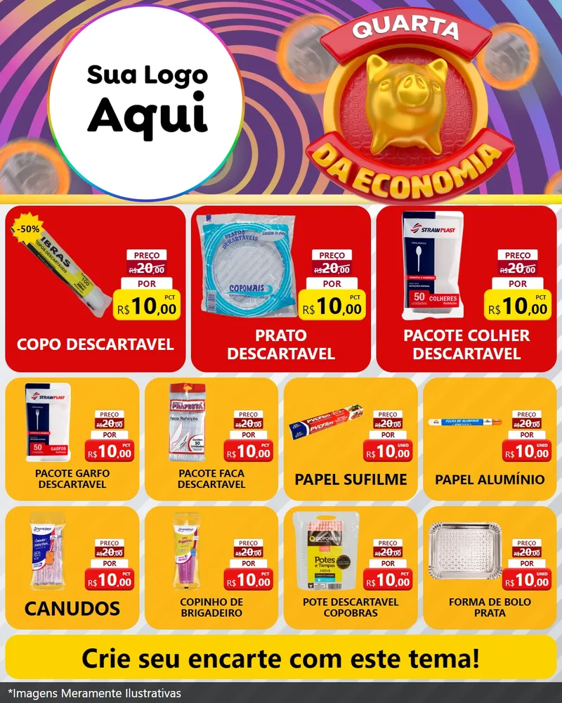 Modelo de Rede Social para Feed Instagram com o tema Quarta da Economia para Embalagens