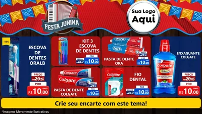 Modelo de TV para TV Horizontal com o tema Festa Junina para Higiene Pessoal