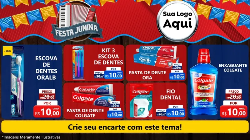 Modelo de TV para TV Horizontal com o tema Festa Junina para Higiene Pessoal