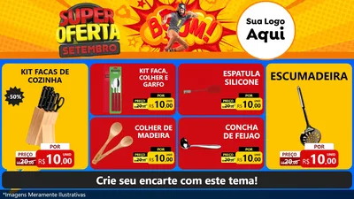Modelo de TV para TV Horizontal com o tema Super Oferta Setembro para Utilidades Domésticas
