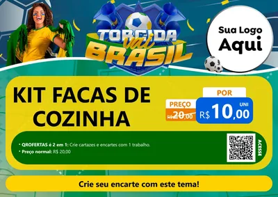 Modelo de Cartaz para Cartaz A4 Horizontal com o tema Torcida Vai Brasil - Copa para Utilidades Domésticas