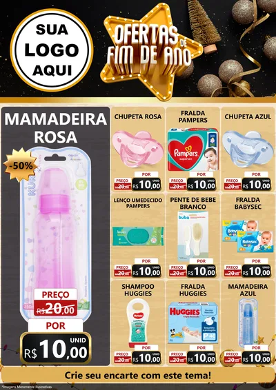 Modelo de Encarte para Encarte A4 Vertical com o tema Ofertas de Fim de Ano para Bebês