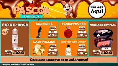 Modelo de TV para TV Horizontal com o tema Páscoa Fantástica para Perfumes