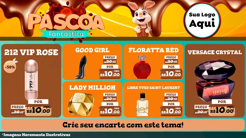 Modelo de TV para TV Horizontal com o tema Páscoa Fantástica para Perfumes