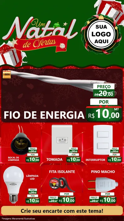 Modelo de Rede Social para Stories com o tema Um Natal de Ofertas para Materiais Elétricos