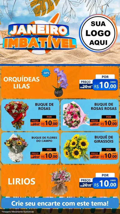 Modelo de TV para TV Vertical com o tema Janeiro Imbatível para Floricultura e jardim