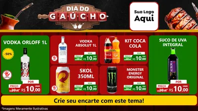 Modelo de TV para TV Horizontal com o tema Dia do Gaúcho para Distribuidora de bebidas