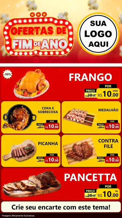 Modelo de TV para TV Vertical com o tema Ofertas de Fim de Ano para Assados