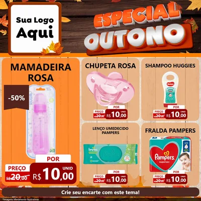 Modelo de Rede Social para Feed Facebook com o tema Especial Outono para Bebês