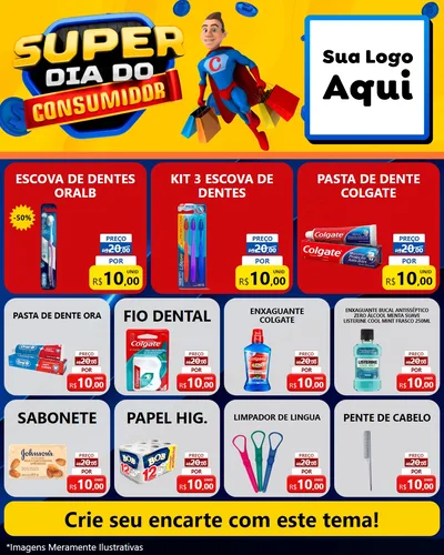 Modelo de Rede Social para Feed Instagram com o tema Super Dia do Consumidor para Higiene Pessoal