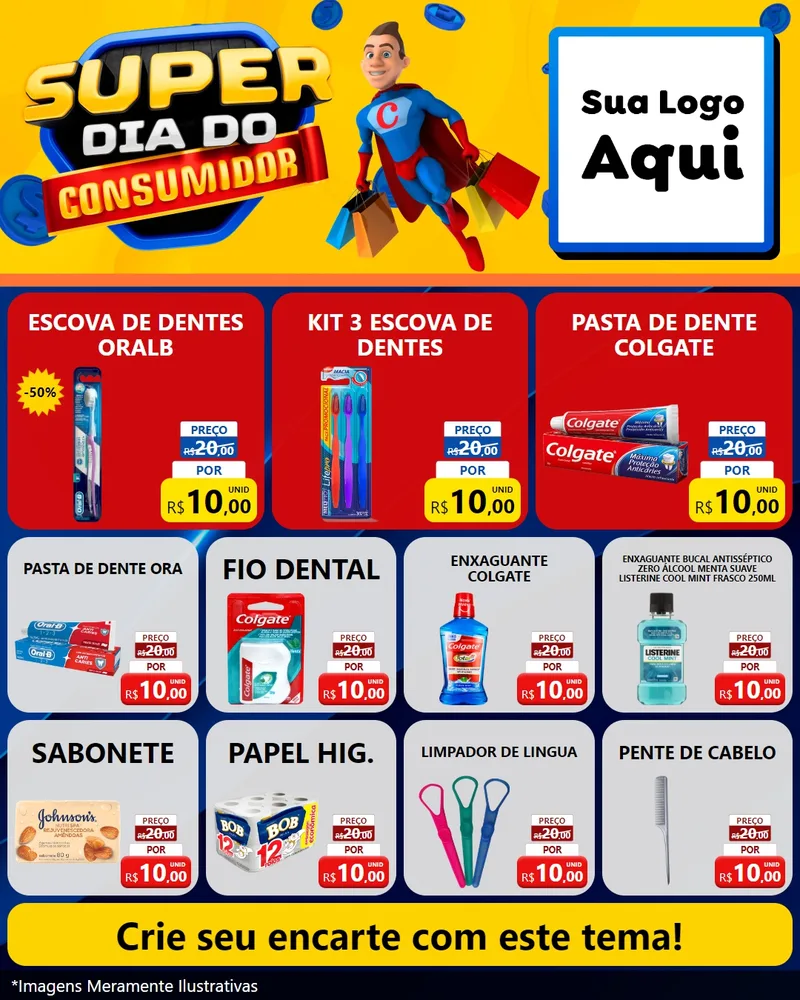 Modelo de Rede Social para Feed Instagram com o tema Super Dia do Consumidor para Higiene Pessoal