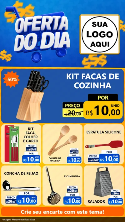 Modelo de Rede Social para Stories com o tema Oferta do Dia para Utilidades Domésticas