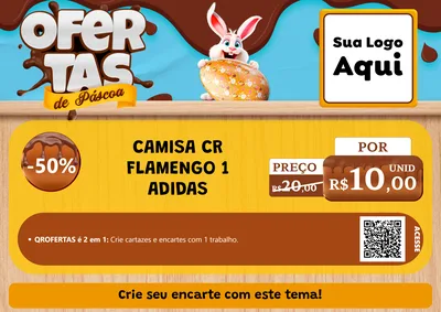 Modelo de Cartaz para Cartaz A4 Horizontal com o tema Ofertas de Páscoa para Roupas e acessórios