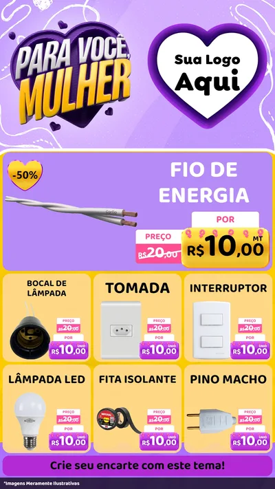 Modelo de Rede Social para Stories com o tema Para Você, Mulher para Materiais Elétricos