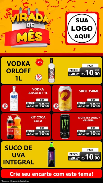 Modelo de TV para TV Vertical com o tema Virada de Mês para Distribuidora de bebidas