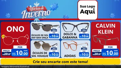 Modelo de TV para TV Horizontal com o tema Ofertas de Inverno para Óticas