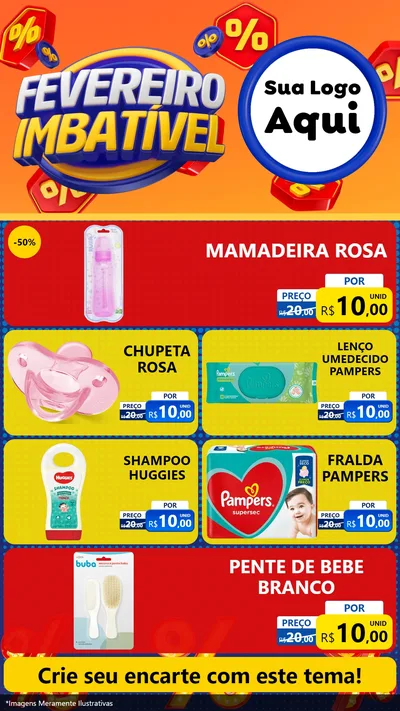 Modelo de TV para TV Vertical com o tema Fevereiro Imbatível para Bebês