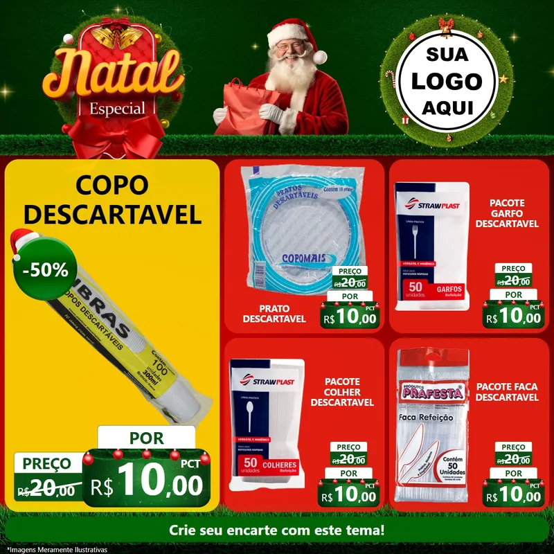 Modelo de Rede Social para Feed Facebook com o tema Natal Especial para Embalagens