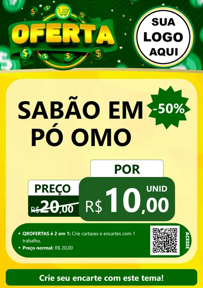 Modelo de Cartaz para Cartaz A4 Vertical com o tema Oferta para Produtos de Limpeza