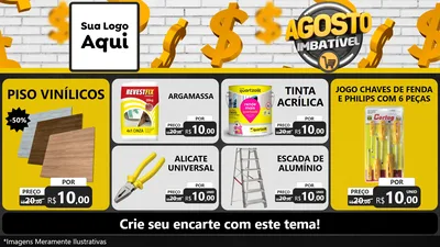 Modelo de TV para TV Horizontal com o tema Agosto imbatível para Material para Construção