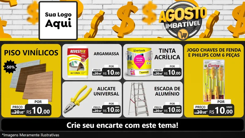 Modelo de TV para TV Horizontal com o tema Agosto imbatível para Material para Construção