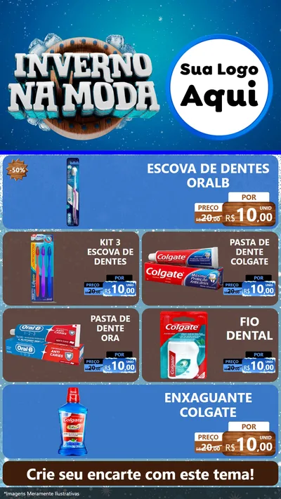 Modelo de TV para TV Vertical com o tema Inverno na Moda para Higiene Pessoal