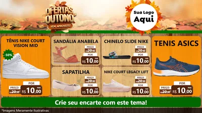 Modelo de TV para TV Horizontal com o tema Ofertas de Outono - Vem, Aproveite! para Calçados