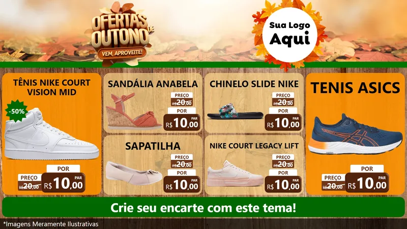 Modelo de TV para TV Horizontal com o tema Ofertas de Outono - Vem, Aproveite! para Calçados