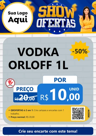 Modelo de Cartaz para Cartaz A4 Vertical com o tema Show de Ofertas para Distribuidora de bebidas