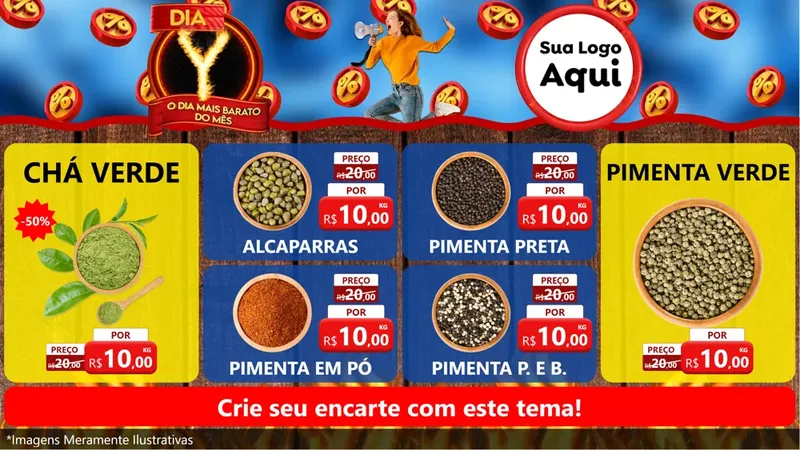 Modelo de TV para TV Horizontal com o tema Dia Y - O Dia Mais Barato Do Mês para Produtos Naturais