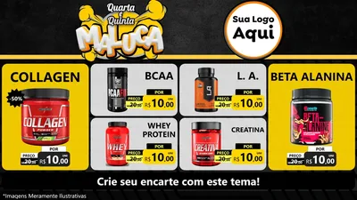 Modelo de TV para TV Horizontal com o tema Quarta e Quinta Maluca para Suplementos alimentares