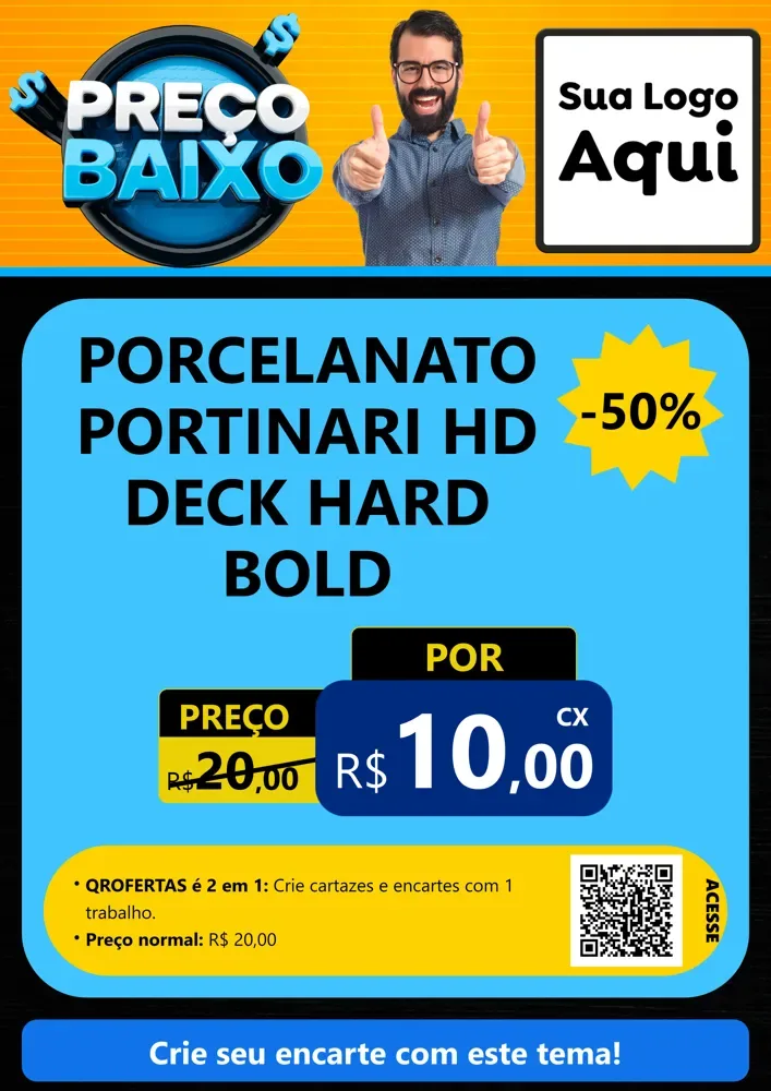 Modelo de Cartaz para Cartaz A4 Vertical com o tema Preço Baixo para Pisos e revestimentos