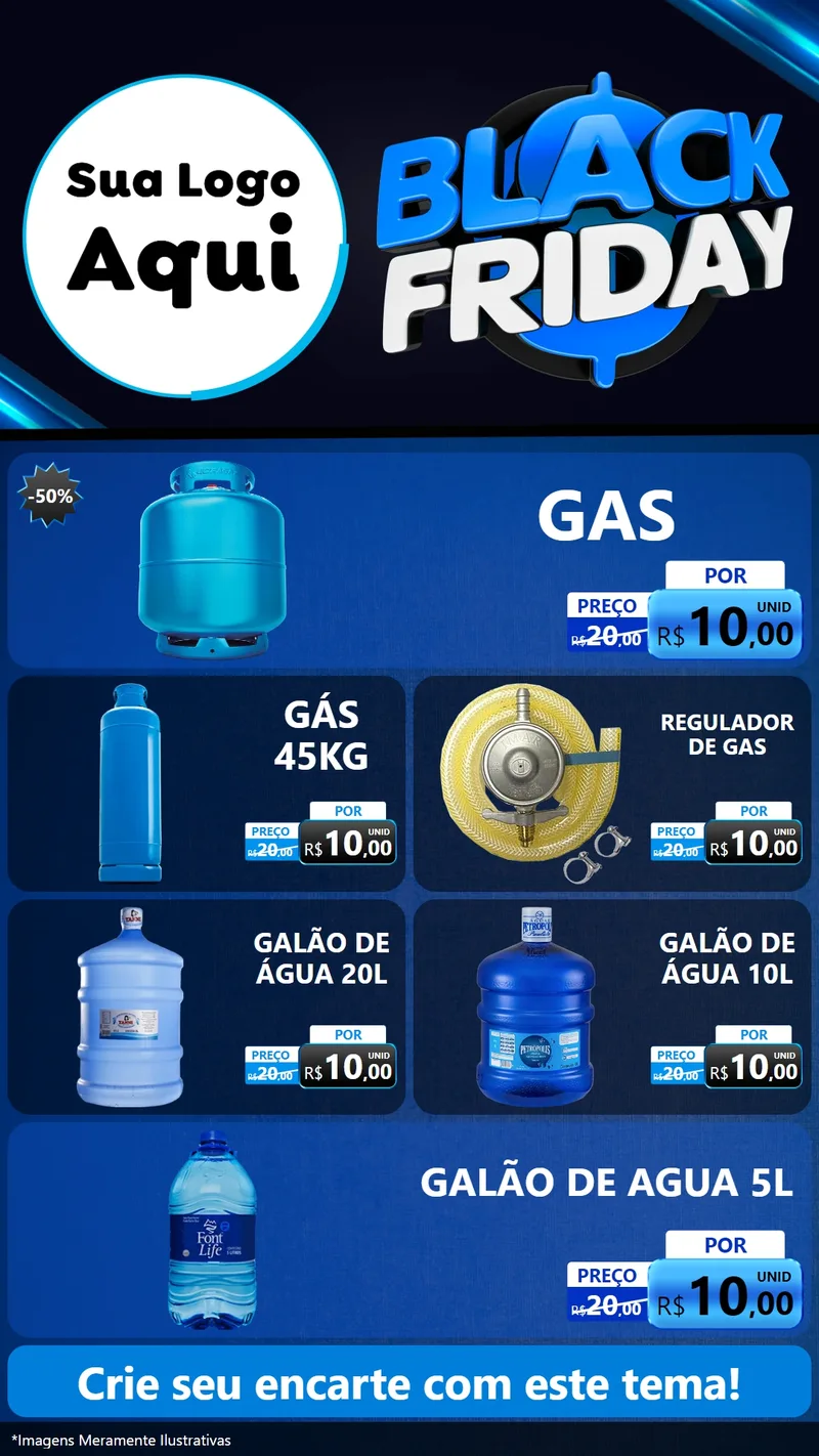 Modelo de TV para TV Vertical com o tema Black Friday para Água e gás