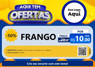 Modelo de Cartaz para Cartaz A4 Horizontal com o tema Aqui Tem Ofertas para Assados