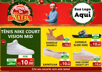 Modelo de Encarte para Encarte A4 Horizontal com o tema Promoção de Natal para Calçados