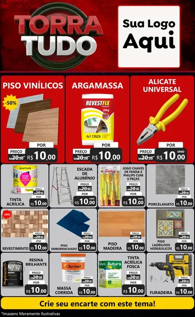 Modelo de Encarte para Encarte Grande com o tema Torra Tudo para Material para Construção