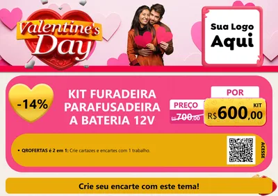 Modelo de Cartaz para Cartaz A4 Horizontal com o tema Valentine's Day para Maquinas e Ferramentas