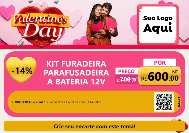 Modelo de Cartaz para Cartaz A4 Horizontal com o tema Valentine's Day para Maquinas e Ferramentas