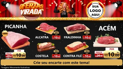 Modelo de TV para TV Horizontal com o tema Ofertas da Virada para Açougue
