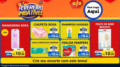 Modelo de TV para TV Horizontal com o tema Fevereiro Imbatível para Bebês