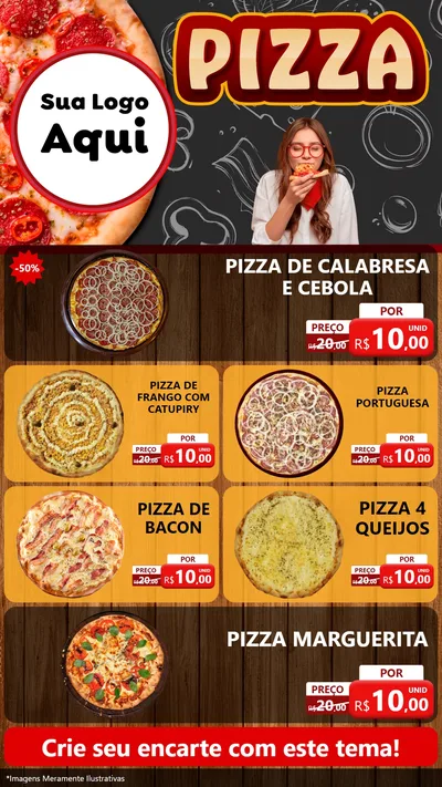 Modelo de TV para TV Vertical com o tema Pizza para Pizzaria