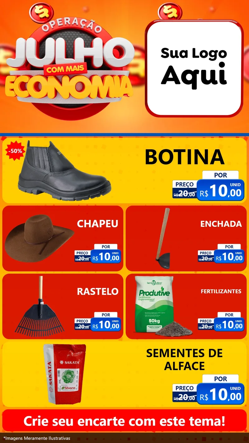 Modelo de TV para TV Vertical com o tema Operação Julho Com Mais Economia para Agropecuária