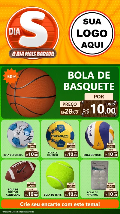 Modelo de Rede Social para Stories com o tema Dia S - O Dia Mais Barato para Artigos Esportivos