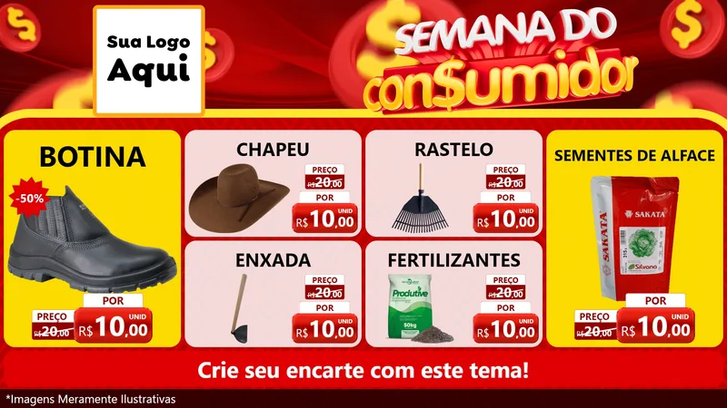 Modelo de TV para TV Horizontal com o tema Semana do Consumidor para Agropecuária