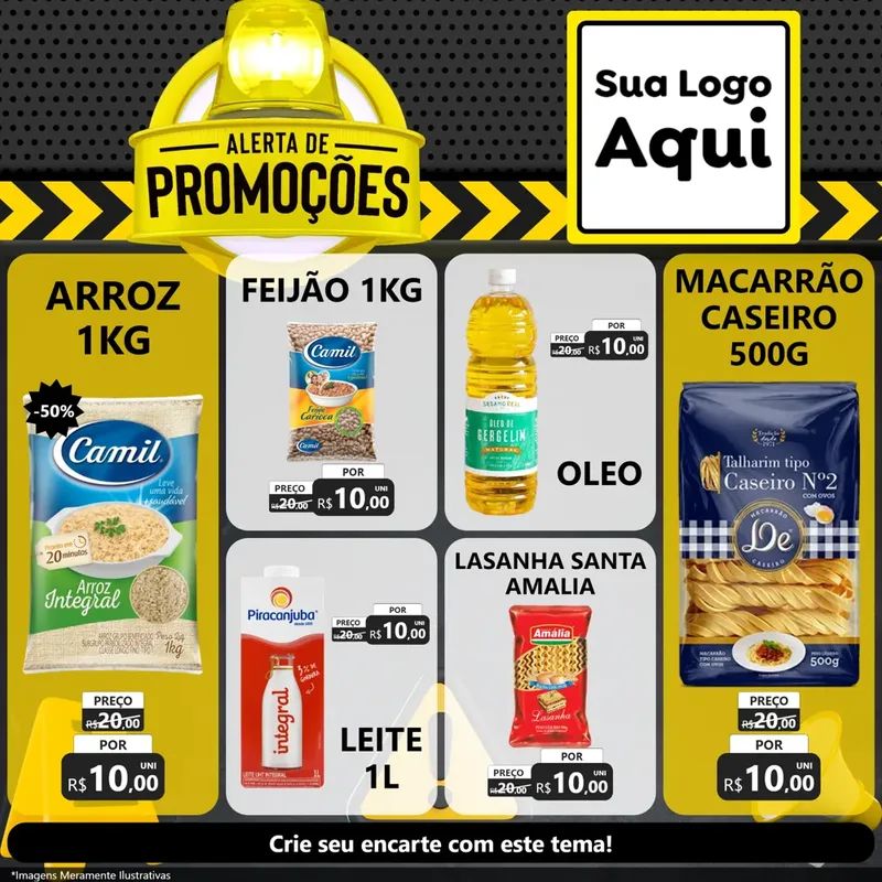 Modelo de Rede Social para Feed Facebook com o tema Alerta de Promoções para Supermercado