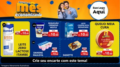 Modelo de TV para TV Horizontal com o tema Comece O Mês Economizando para Frios e Laticínios