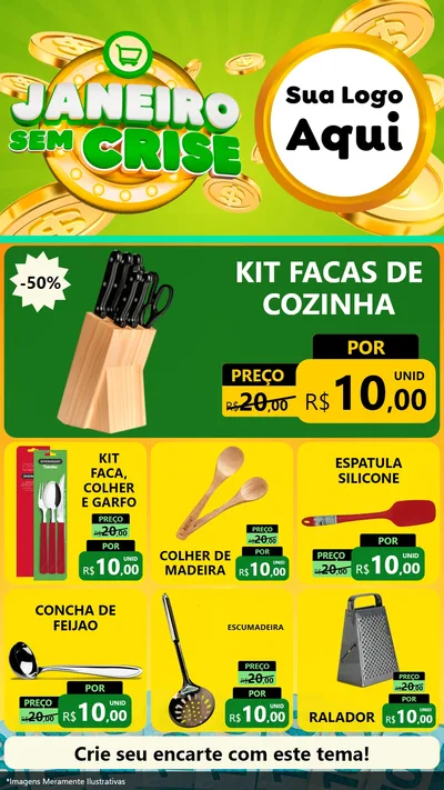 Modelo de Rede Social para Stories com o tema Janeiro Sem Crise para Utilidades Domésticas