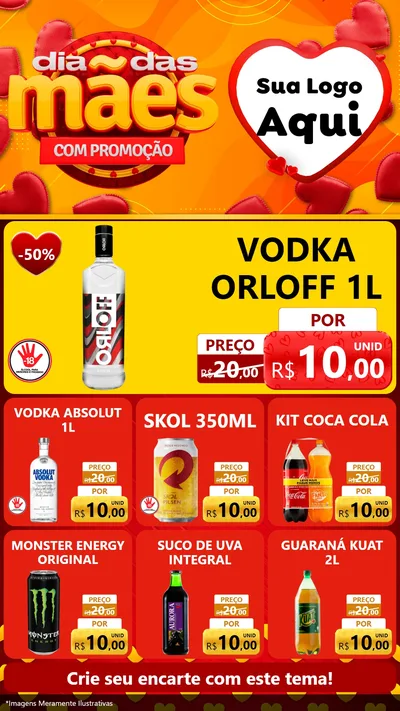 Modelo de Rede Social para Stories com o tema Dia das Mães com Promoção para Distribuidora de bebidas